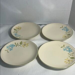 Franciscan Cream Plates with Blue and Yellow Floral Design